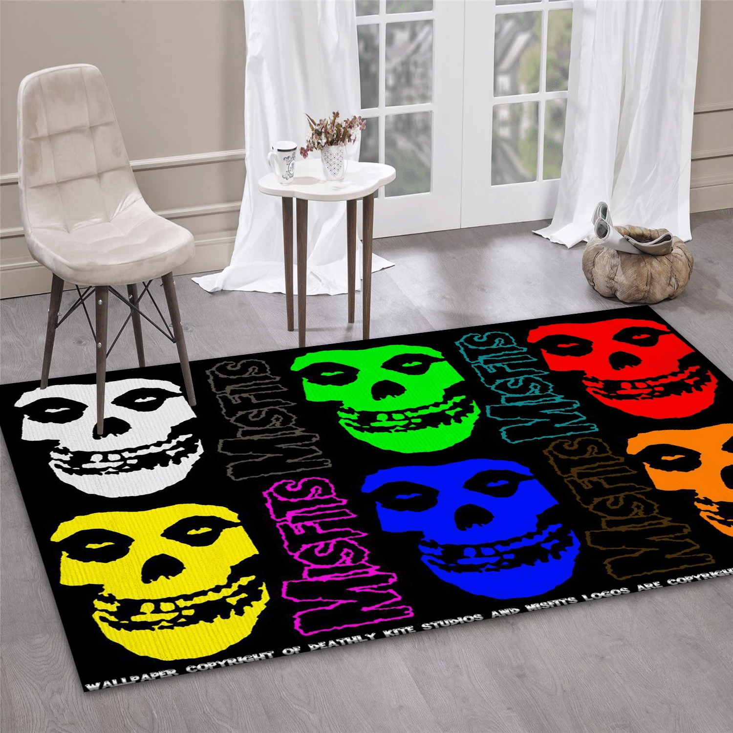 Mitfits Skull 1 Music Area Rug For Christmas, Living Room  Rug - Home Decor - Indoor Outdoor Rugs