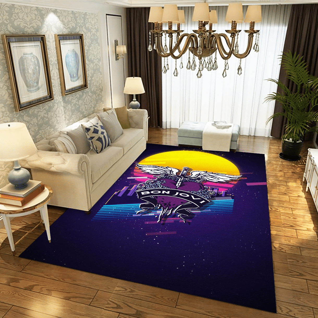 Bon Jovi Logo Music Area Rug For Christmas, Living Room  Rug - Floor Decor - Indoor Outdoor Rugs