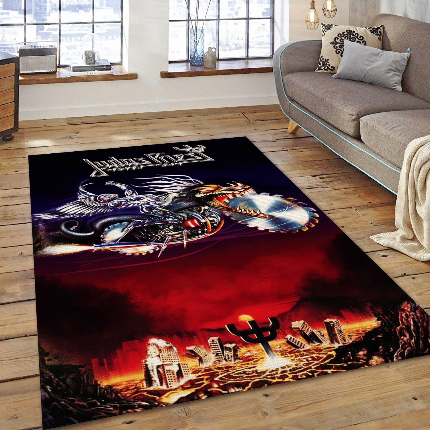 Judas Priest Hot Rock Band Music Area Rug Carpet, Living Room  Rug - Christmas Gift US Decor - Indoor Outdoor Rugs