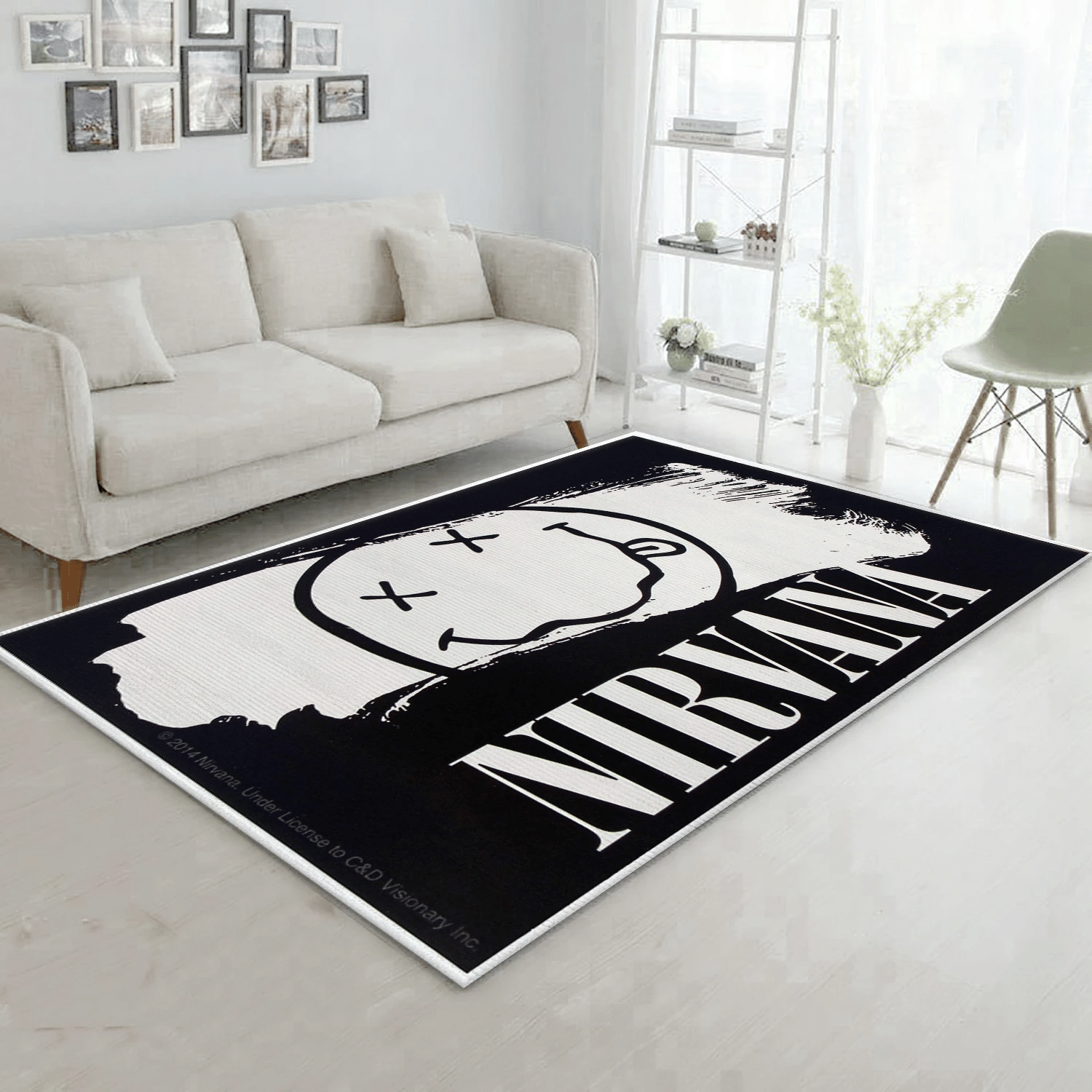 Nirvana Face Icon Music Area Rug For Christmas, Living Room  Rug - Home Decor - Indoor Outdoor Rugs