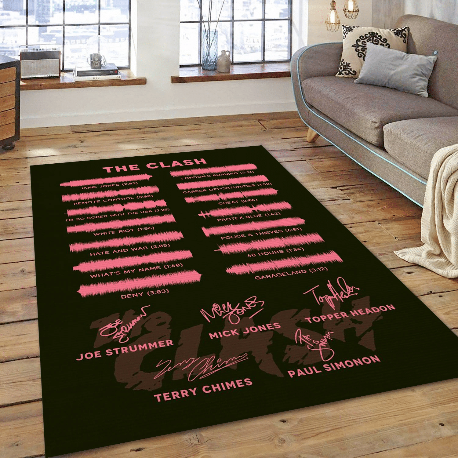 The Clash Album Music Area Rug, Living Room  Rug - US Gift Decor - Indoor Outdoor Rugs