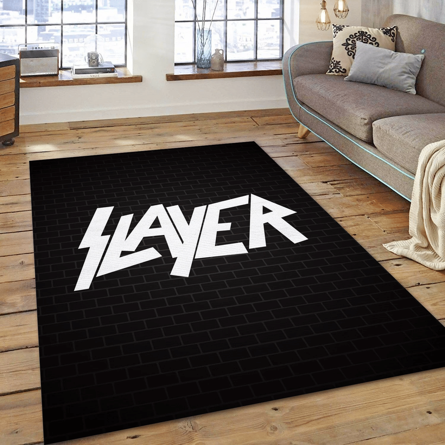 Slayer Wall Area Rug, Living Room  Rug - US Gift Decor - Indoor Outdoor Rugs