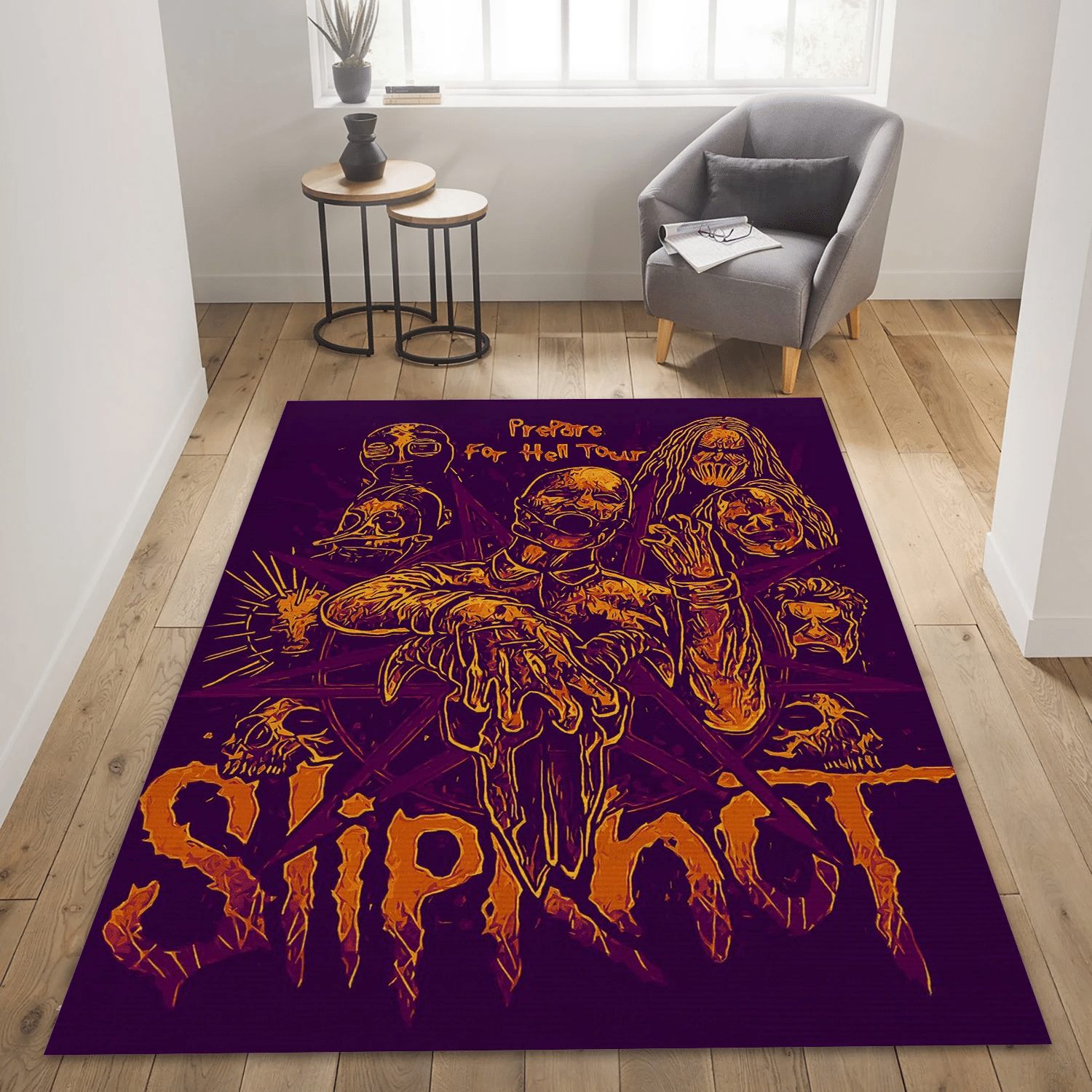 Slipknot Purple And Gold Music Area Rug For Christmas, Living Room  Rug - Floor Decor - Indoor Outdoor Rugs