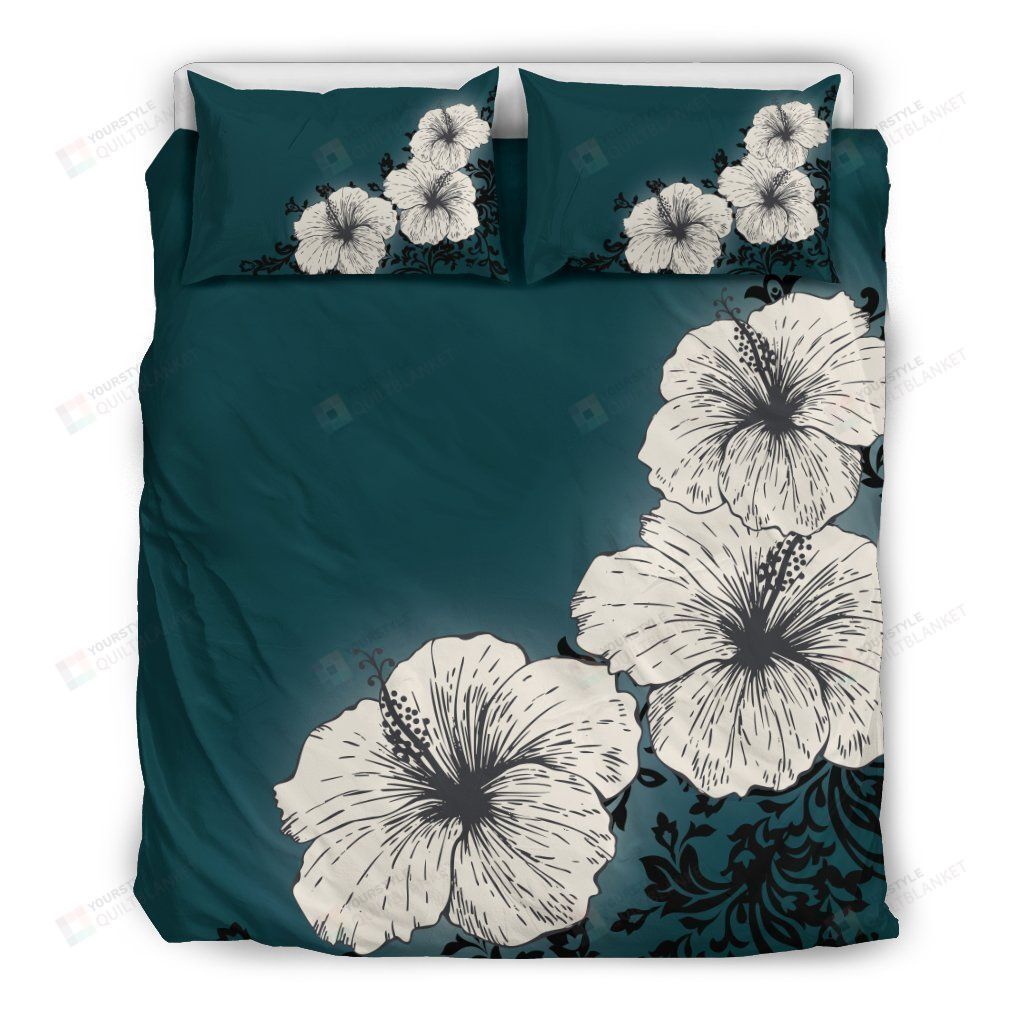 Hawaii Lighten Hibiscus Bedding Set Bed Sheets Spread Comforter Duvet Cover Bedding Sets