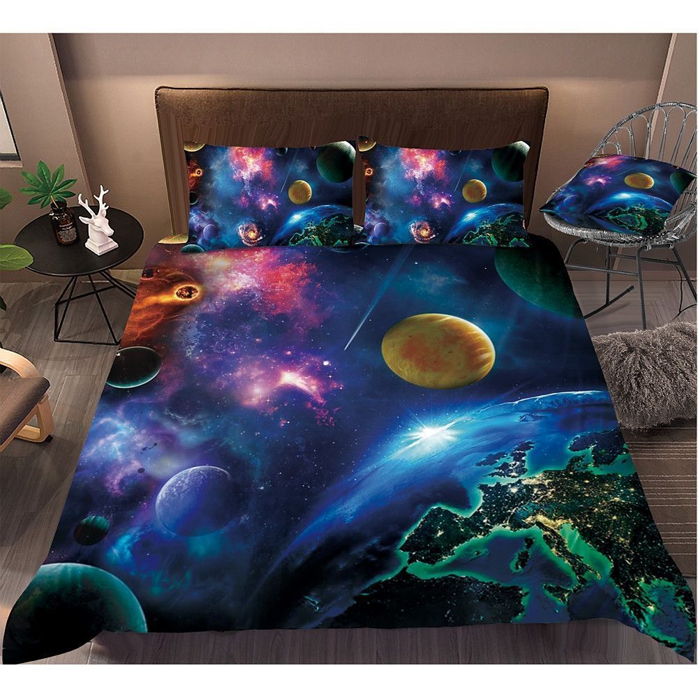 Outer Space Bedding Set Bed Sheets Spread Comforter Duvet Cover Bedding Sets