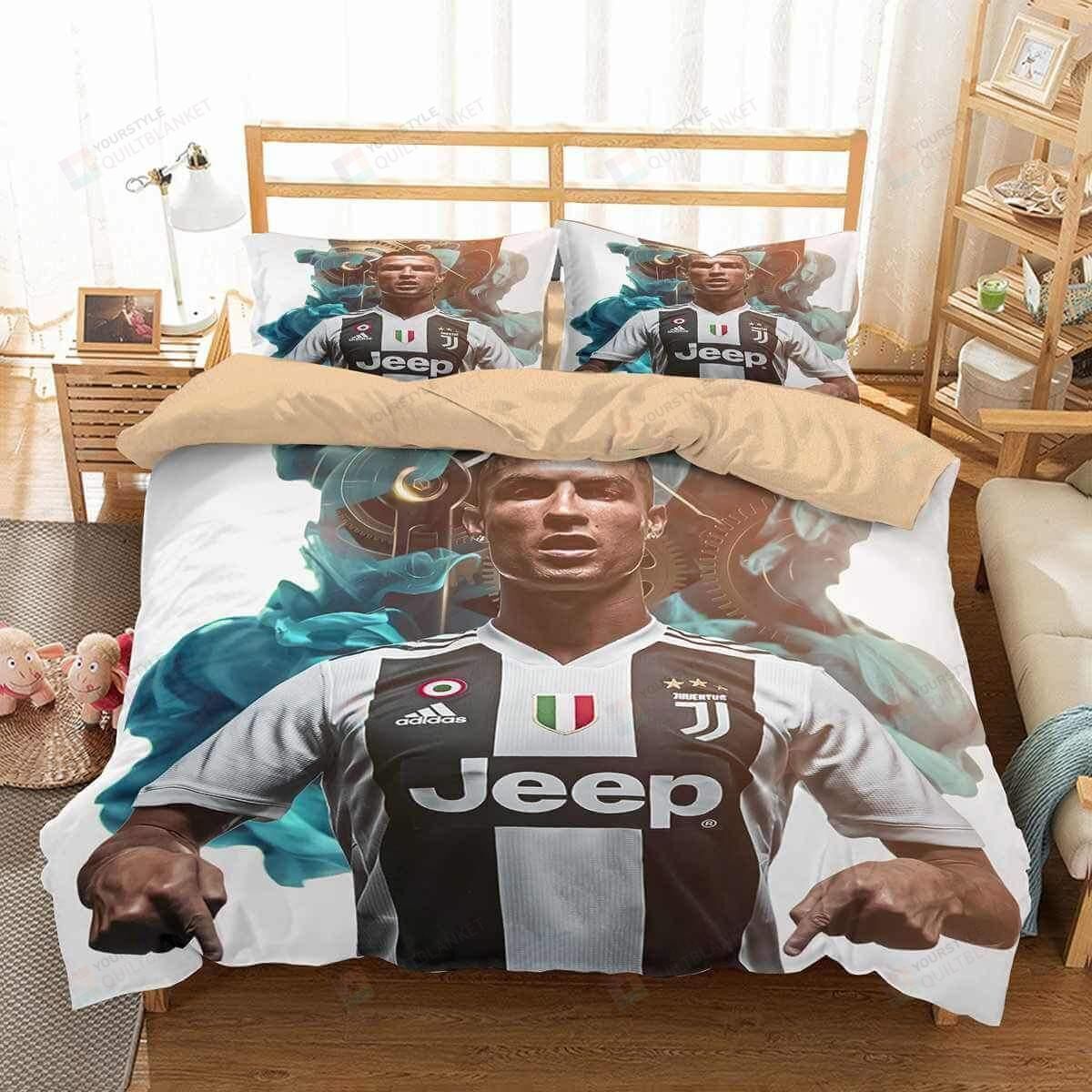 3d Cr7 Juventus Fc Duvet Cover Bedding Set