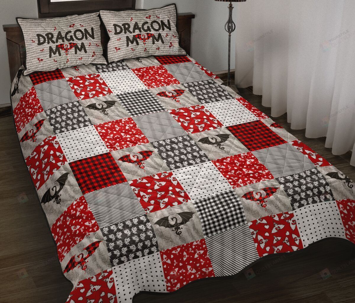 Dragon Pattern Style Quilt Bedding Set