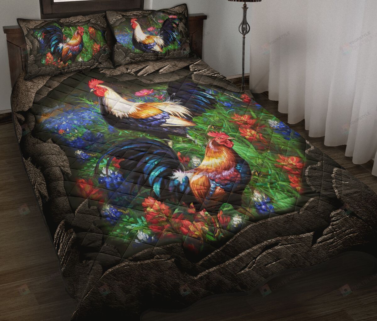 Chicken Art Quilt Bedding Set