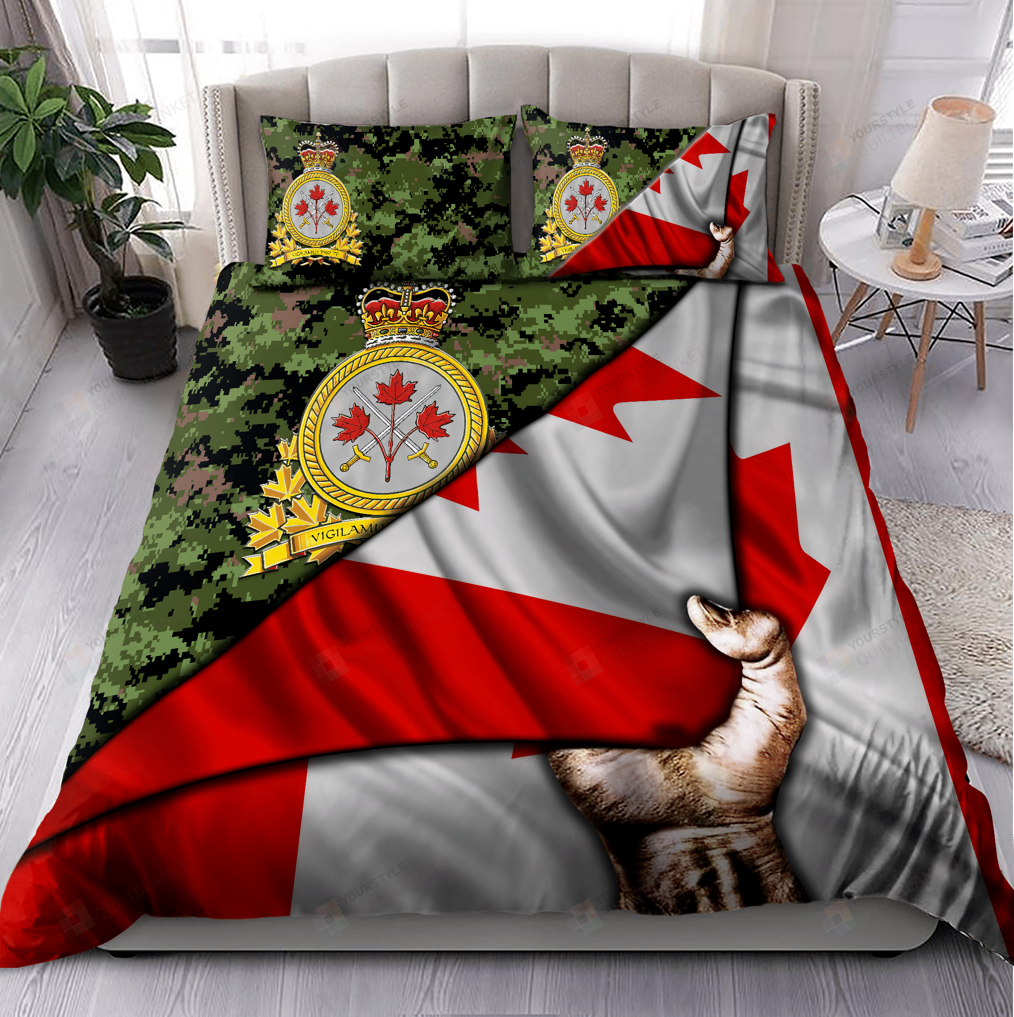 Canadian Army Veteran Bedding Set Cotton Bed Sheets Spread Comforter Duvet Cover Bedding Sets