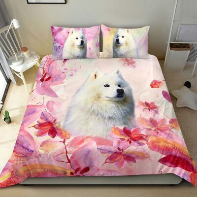 Samoyed Cotton Bed Sheets Spread Comforter Duvet Cover Bedding Sets