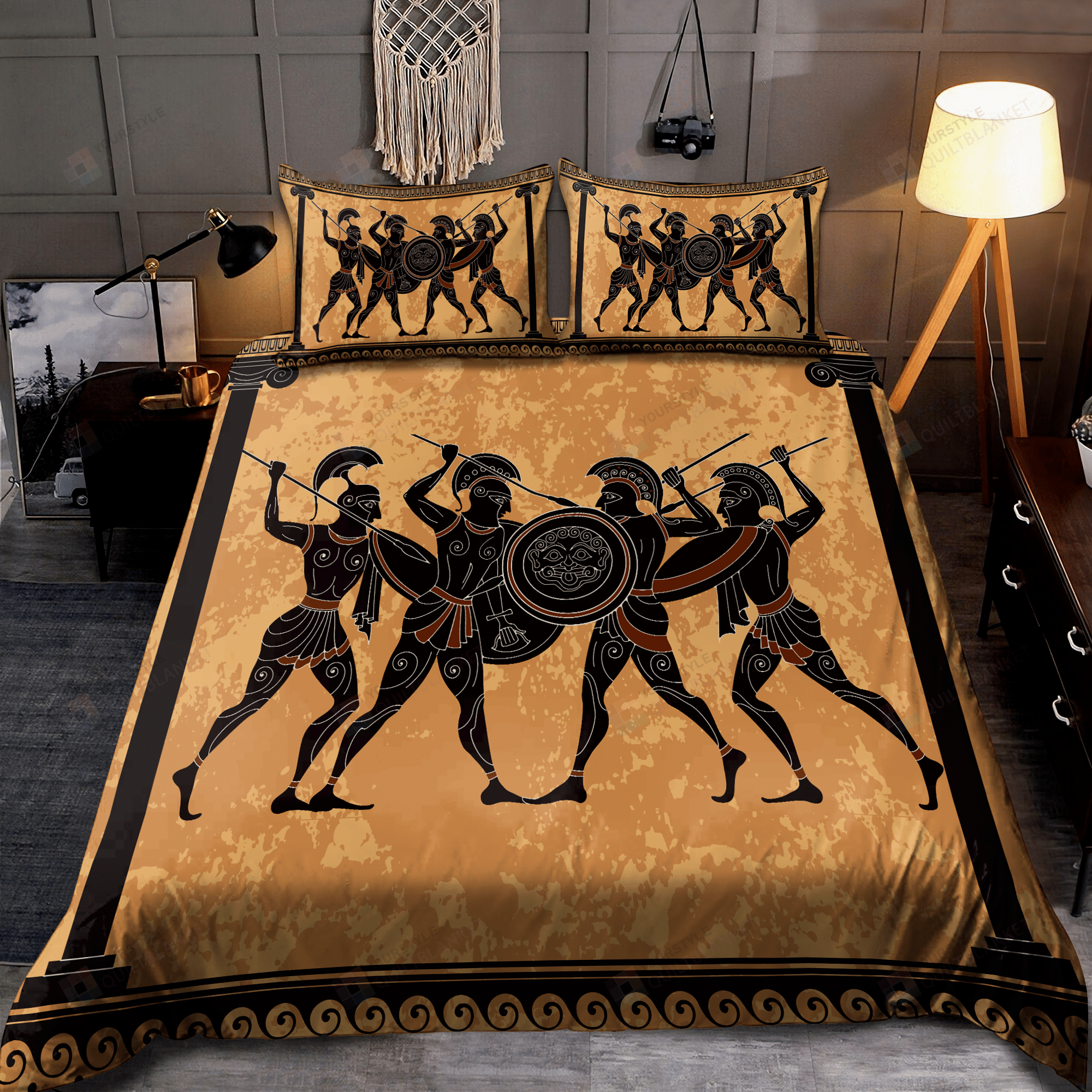Ancient Greek Warrior Bedding Set Cotton Bed Sheets Spread Comforter Duvet Cover Bedding Sets