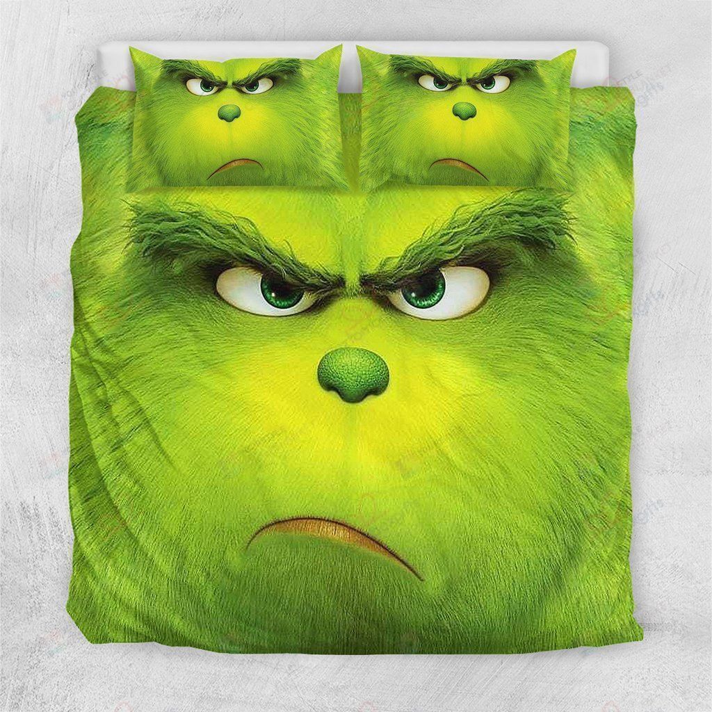 Grinch Face Bedding Set (Duvet Cover & Pillow Cases)