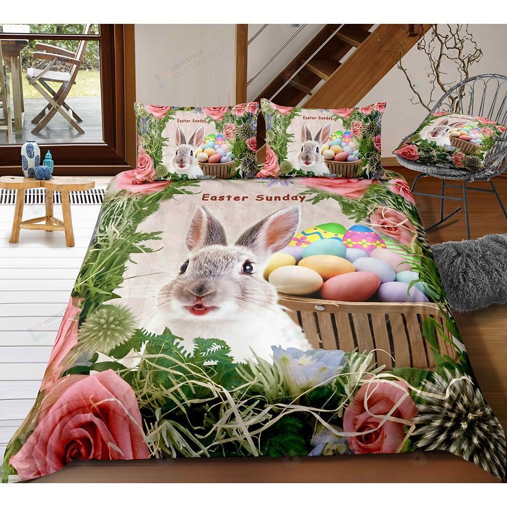 Easter Bunny Easter Sunday Bedding Set Cotton Bed Sheets Spread Comforter Duvet Cover Bedding Sets