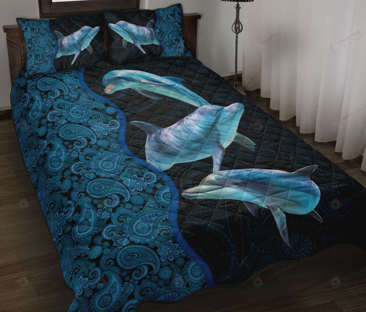 Dolphin Mandala Quilt Bedding Set