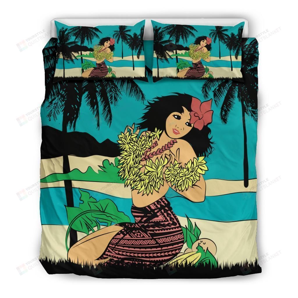 Alohawaii Bedding Set Hula Girl Cotton Bed Sheets Spread Comforter Duvet Cover Bedding Sets