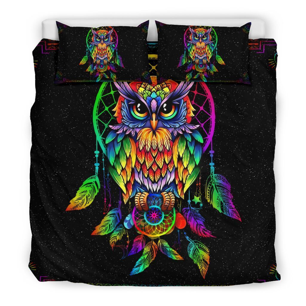 Colorful Owl Mandala Bedding Set Cotton Bed Sheets Spread Comforter Duvet Cover Bedding Sets