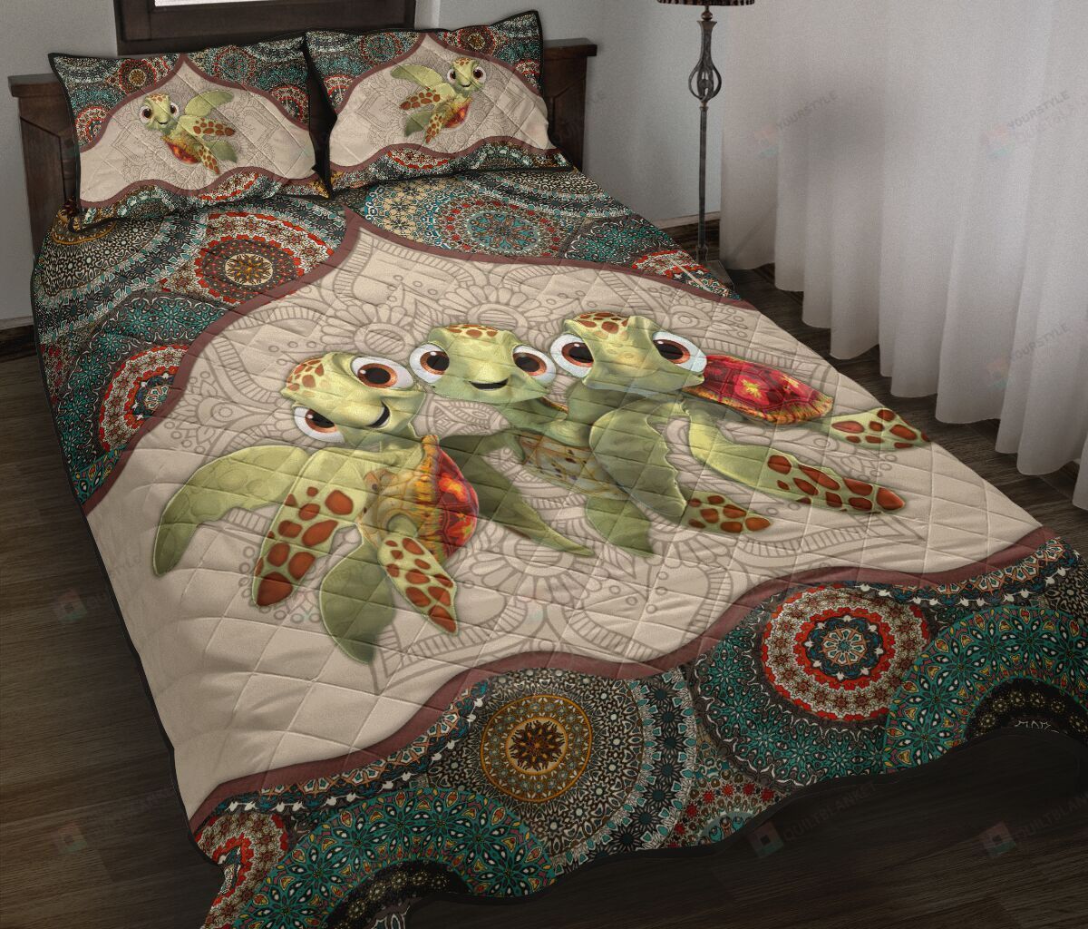 Turtle Friends Quilt Bedding Set