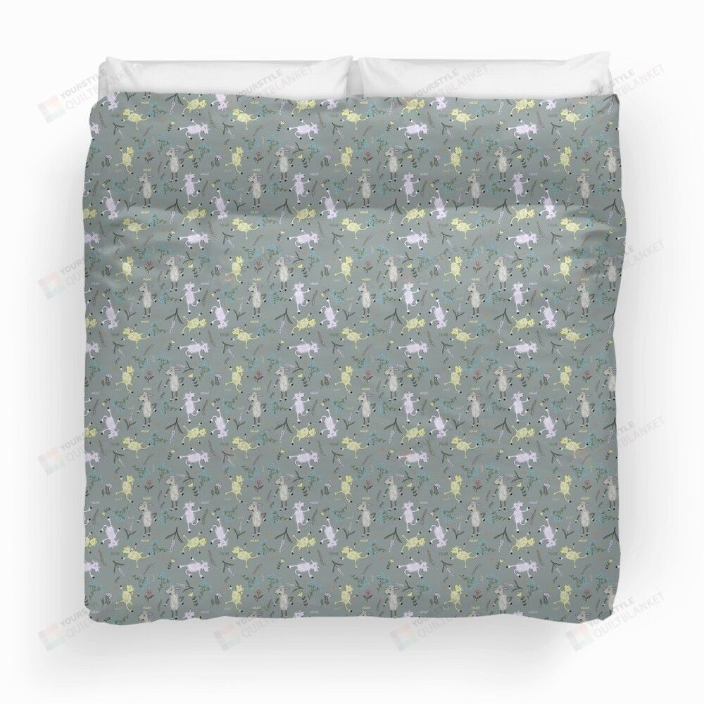 Sheep With Herbs Pattern Duvet Cover Bedding Set