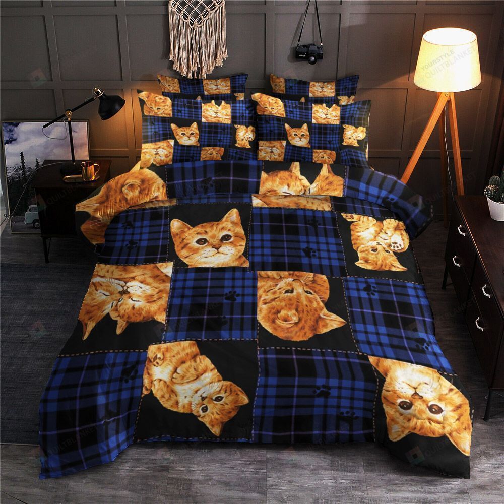 Cat Cotton Bed Sheets Spread Comforter Duvet Cover Bedding Sets