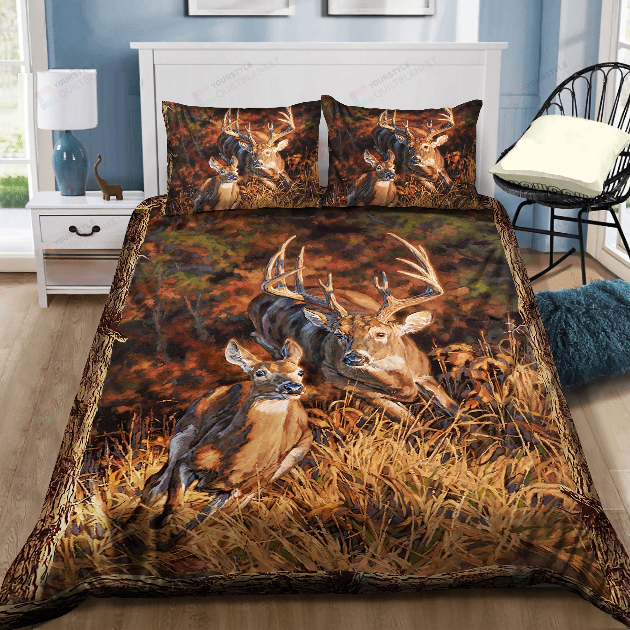 Couple Deer Bedding Set Bed Sheets Spread Comforter Duvet Cover Bedding Sets