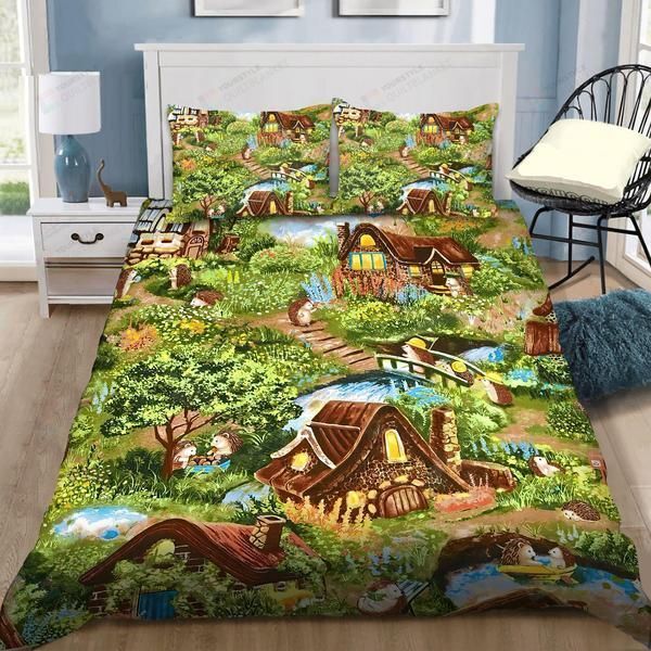 Hedgehog Life Bedding Set Cotton Bed Sheets Spread Comforter Duvet Cover Bedding Sets