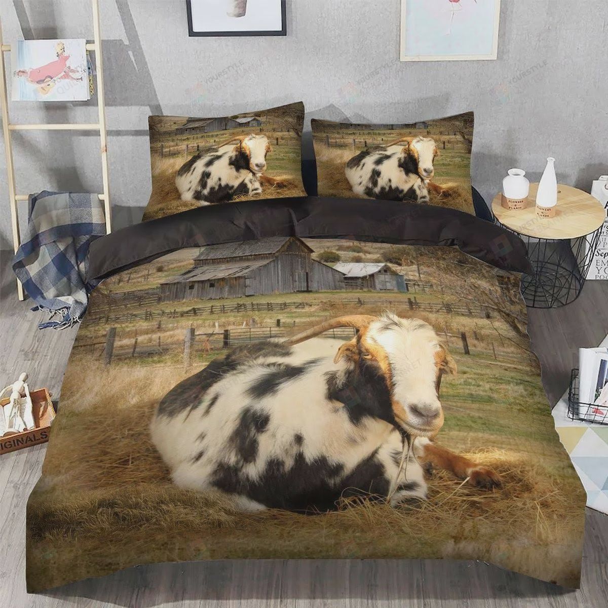 Goat Bedding Set (Duvet Cover & Pillow Cases)