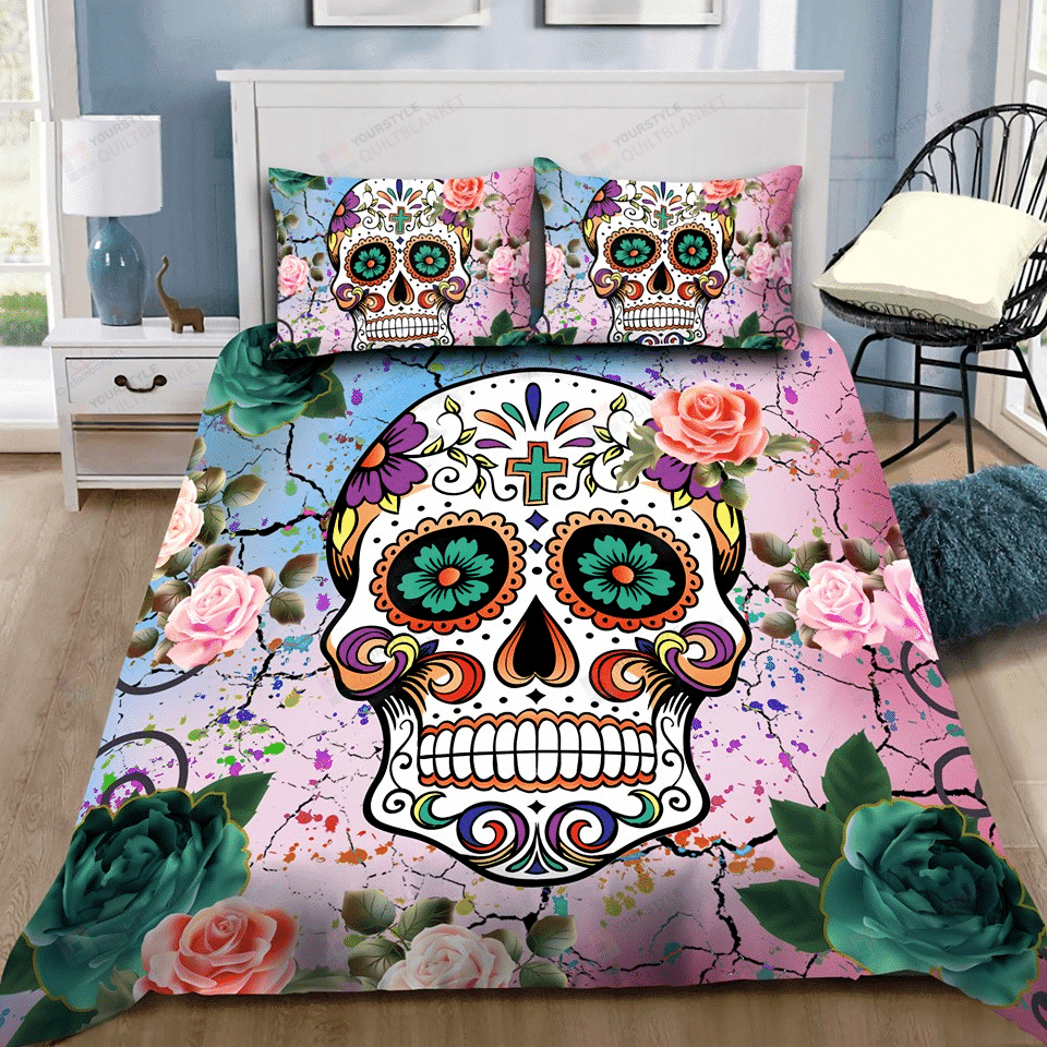 Sugar Skull Bedding Set Bed Sheets Spread Comforter Duvet Cover Bedding Sets