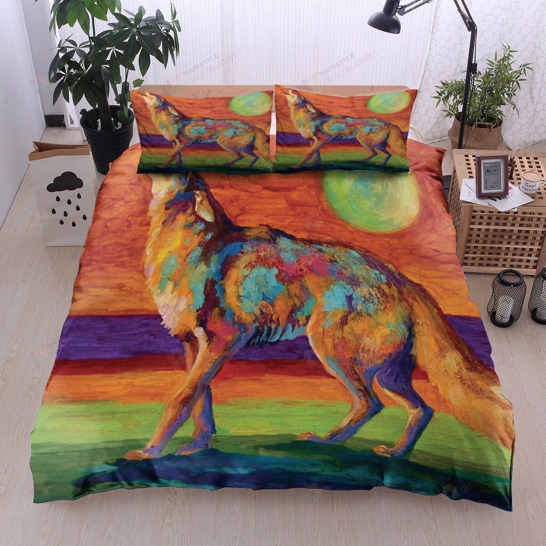 Wolf Cotton Bed Sheets Spread Comforter Duvet Cover Bedding Sets