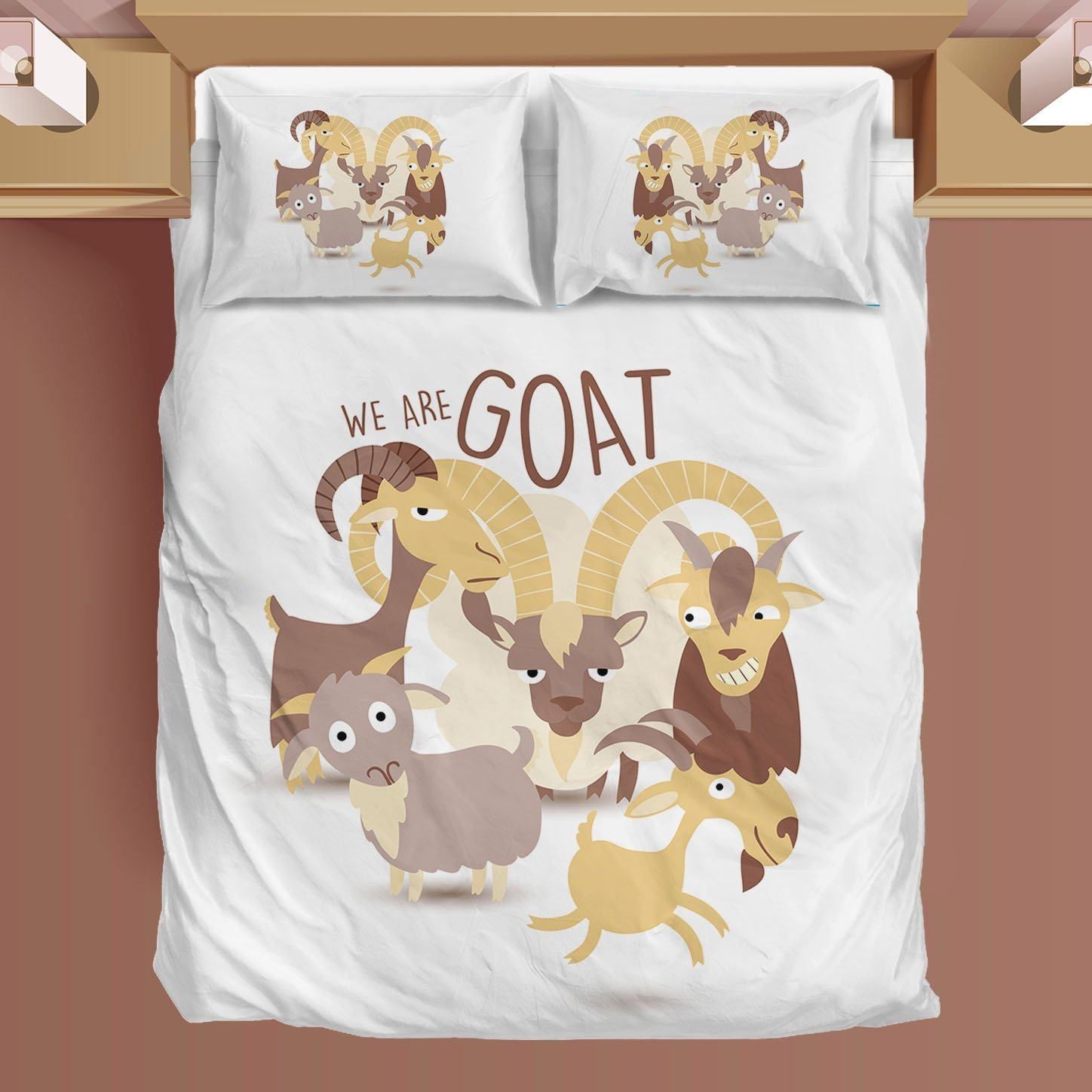 Cartoon Goats We Are Goat Bedding Set Bed Sheet Spread Comforter Duvet Cover Bedding Sets