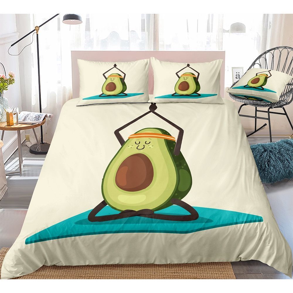 Avocado Yoga Bedding Set Bed Sheets Spread Comforter Duvet Cover Bedding Sets