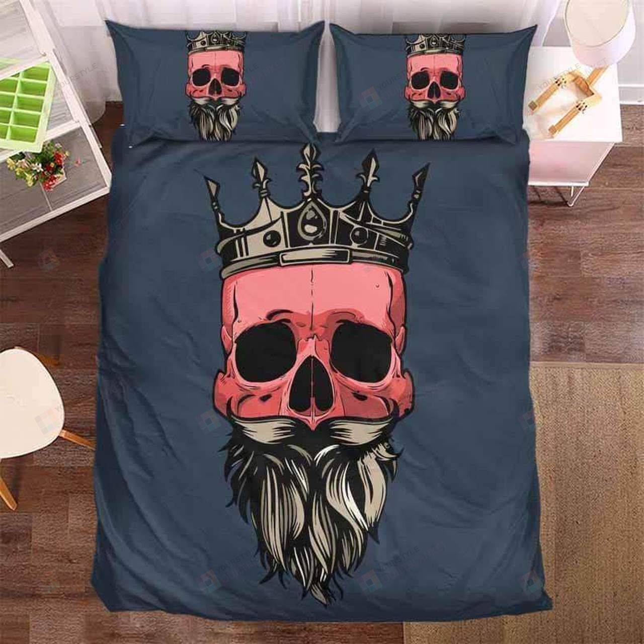 Old Red Skull King Illustartion Bedding Set