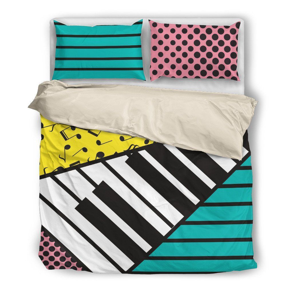 Comic Music Piano Duvet Cover Bedding Set