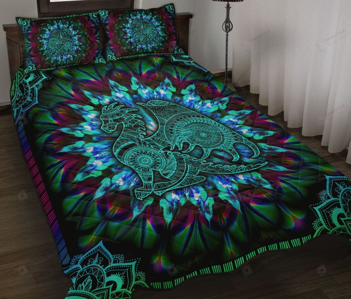 Dragon Spiral Quilt Bedding Set