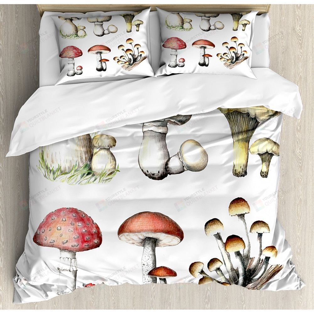 Mushrooms Bedding Set Bed Sheets Spread Comforter Duvet Cover Bedding Sets