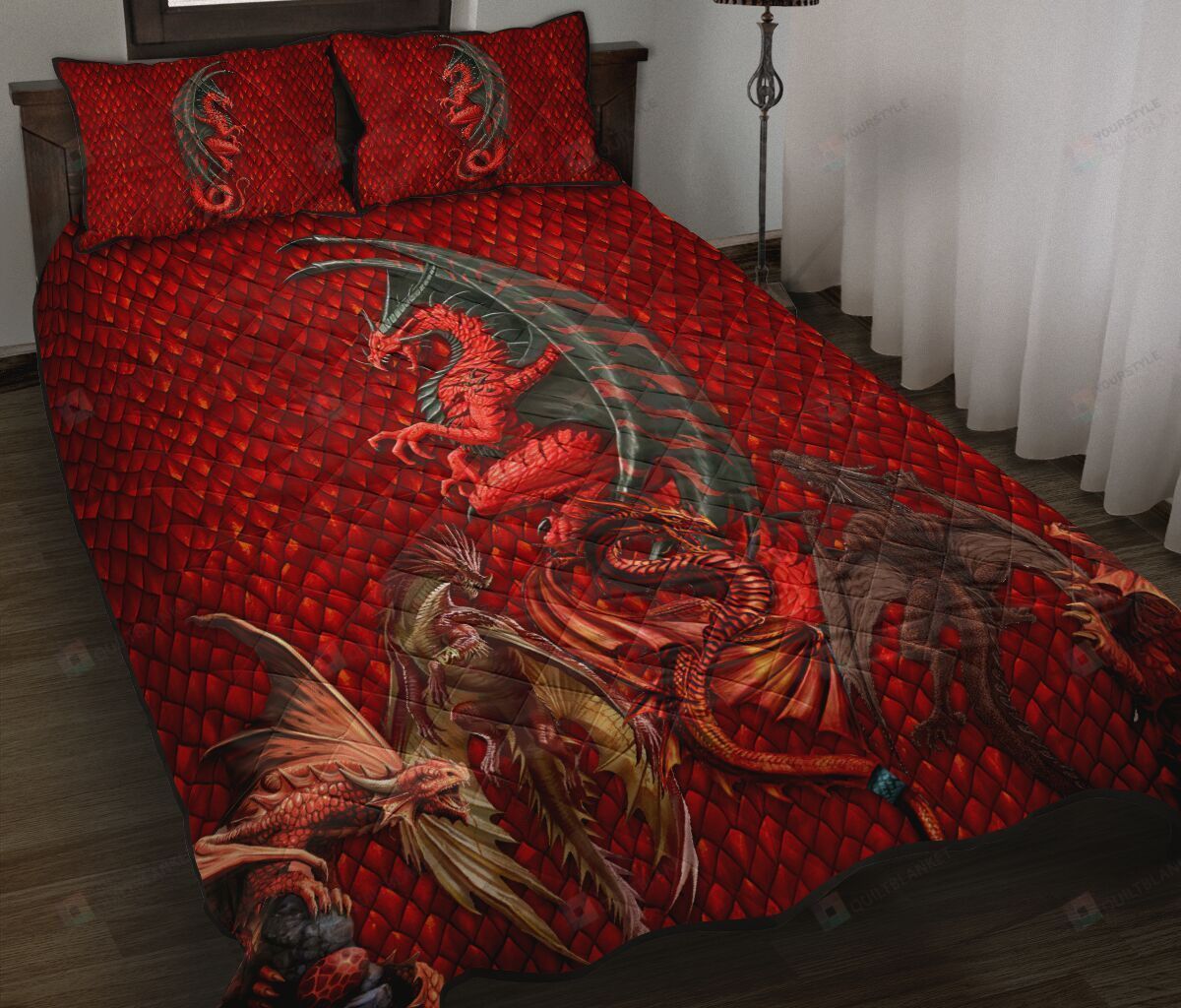 Dragons Quilt Bedding Set