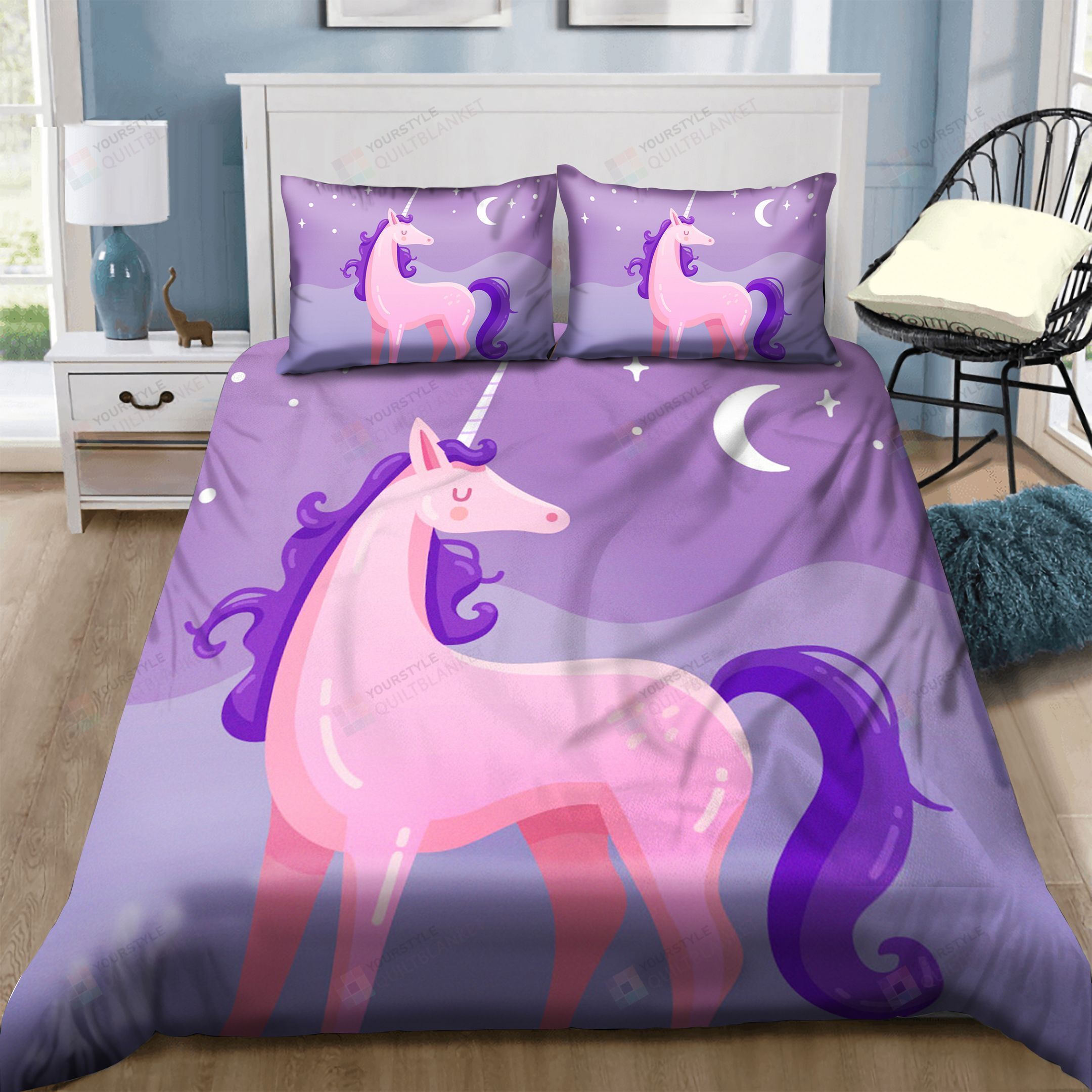 Unicorn Cotton Bed Sheets Spread Comforter Duvet Cover Bedding Sets