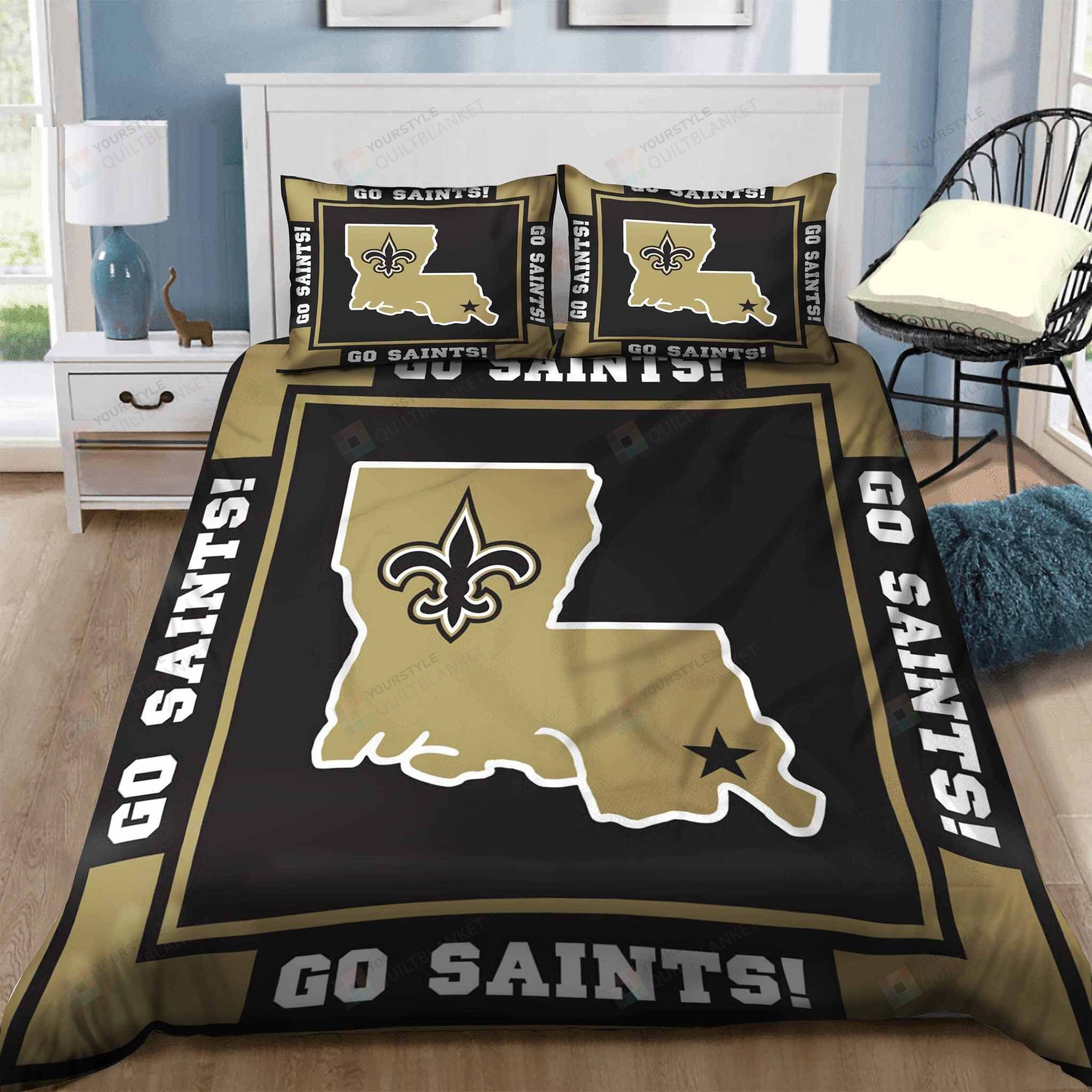 New Orleans Saints Bedding Set Sleepy (Duvet Cover & Pillow Cases)