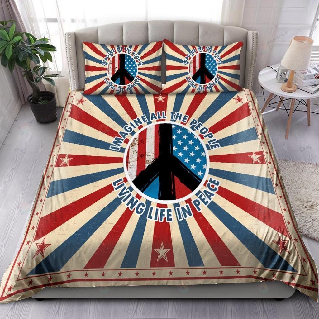 Hippie Loving For Peace Duvet Cover Bedding Set