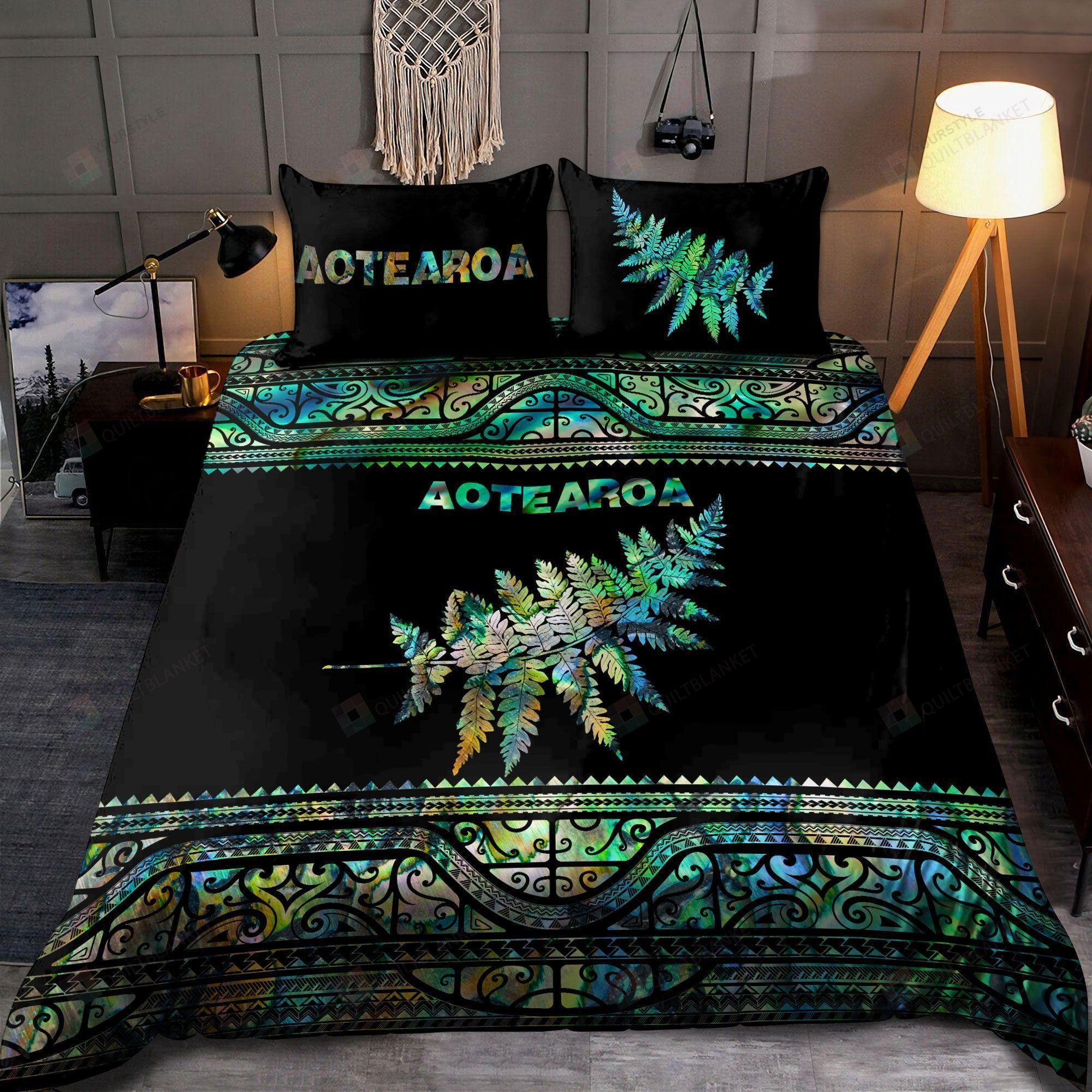 New Zealand Aotearoa Silver Fern Bedding Set Cotton Bed Sheets Spread Comforter Duvet Cover Bedding Sets