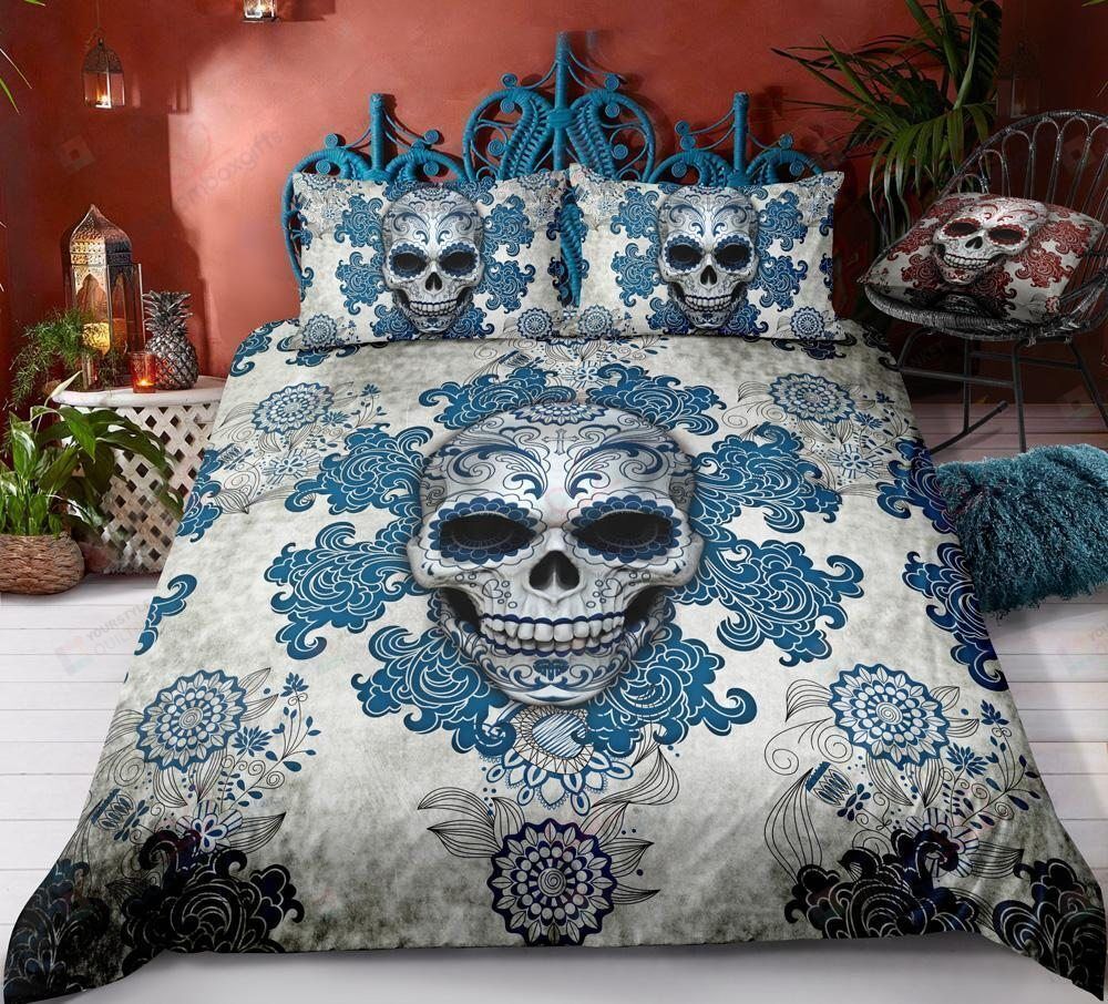 Skull Art Pattern Bedding Set Bed Sheets Spread Comforter Duvet Cover Bedding Sets