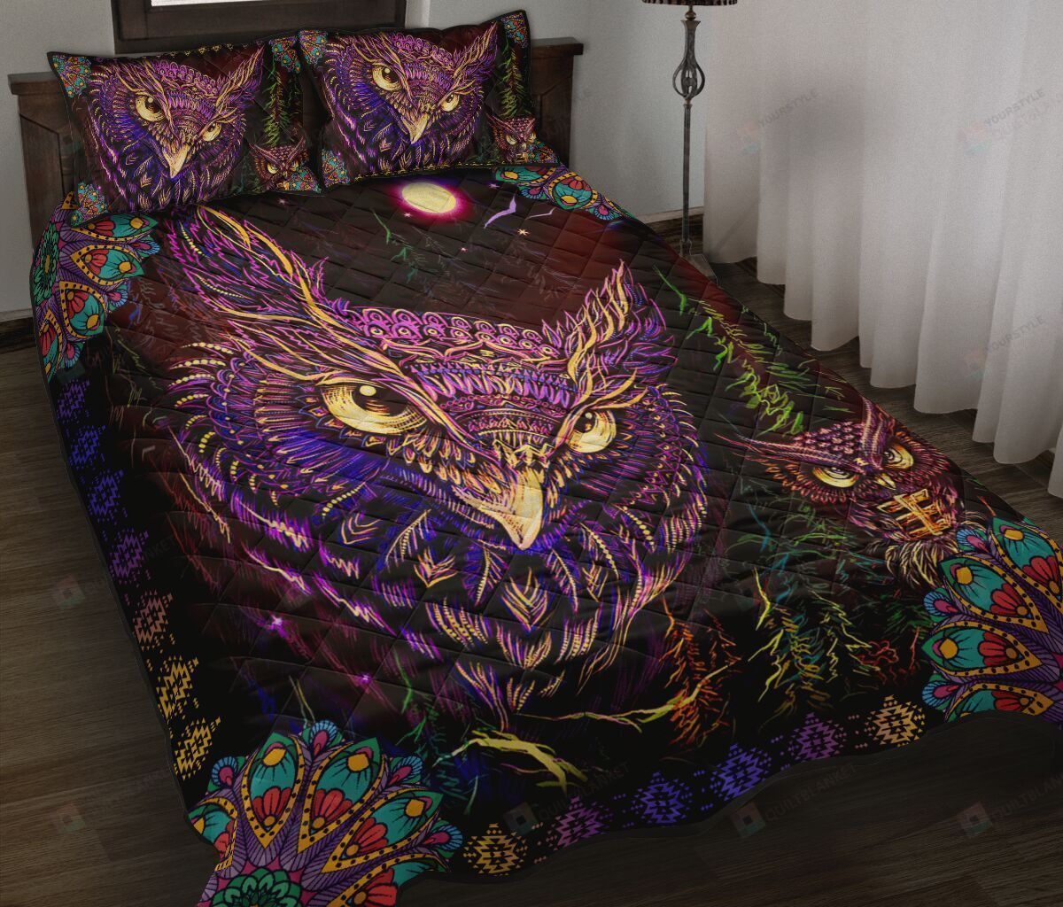 Owl Mandala Quilt Bedding Set