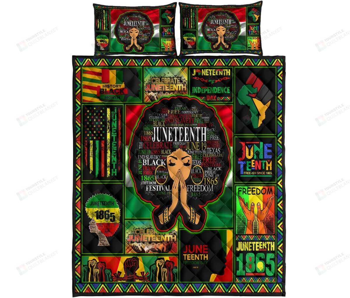 Africa Juneteenth Quilt Bedding Set