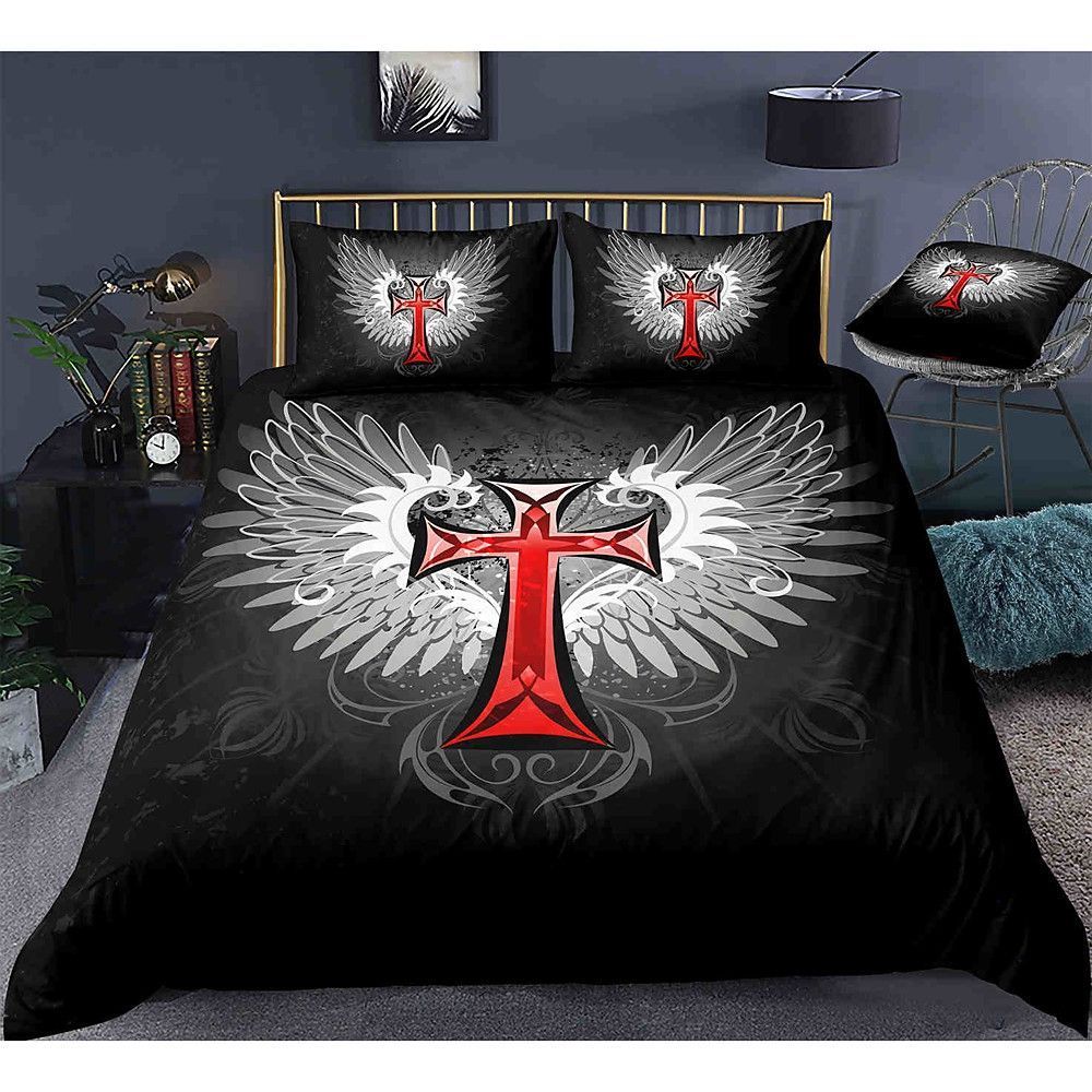 Easter Cross Bedding Set Cotton Bed Sheets Spread Comforter Duvet Cover Bedding Sets