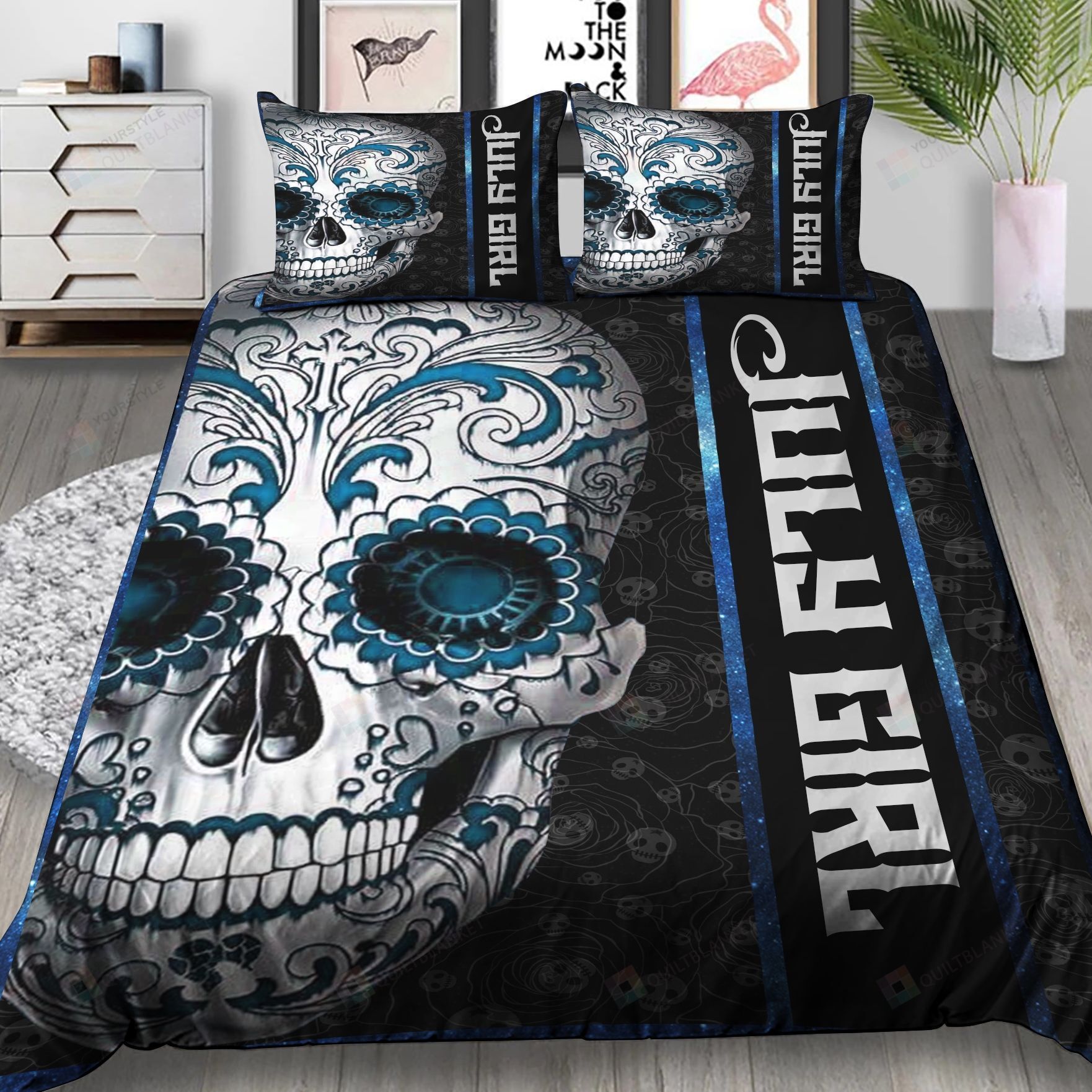 July Girl Tattoos Skull Bedding Set Nh1910115