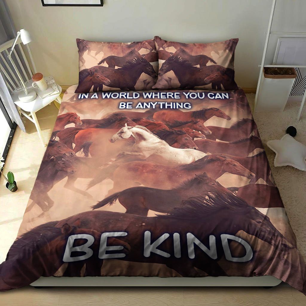 Horses Be Kind Bedding Set Bed Sheets Spread Comforter Duvet Cover Bedding Sets