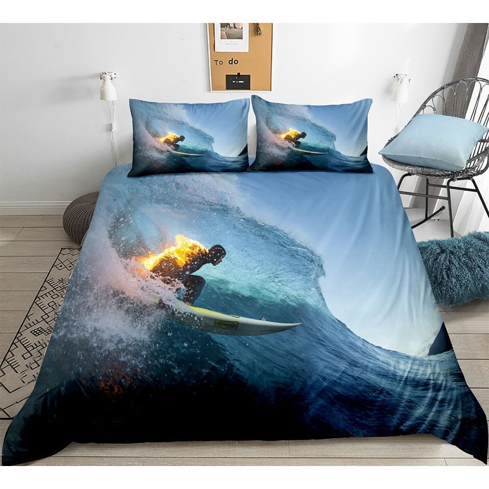 Surfing Bedding Set Bed Sheets Spread Comforter Duvet Cover Bedding Sets