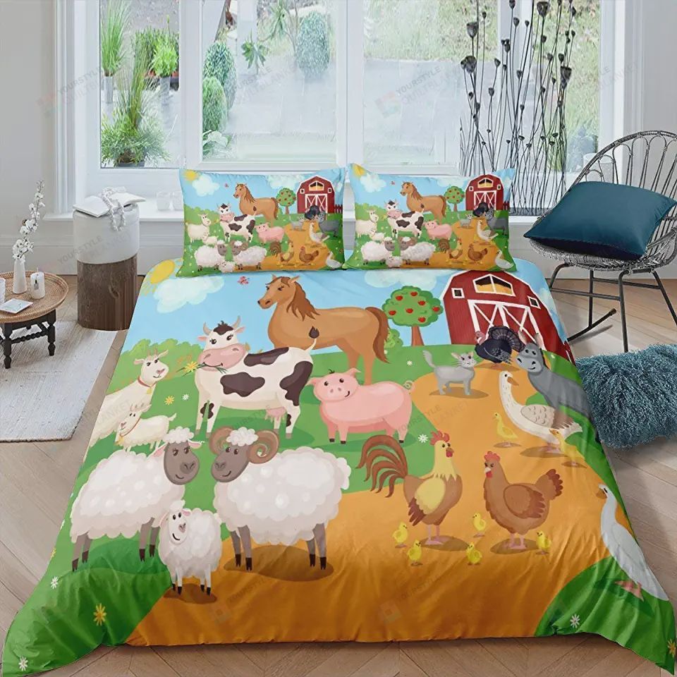 Farm Animals Bedding Set Bed Sheets Spread Comforter Duvet Cover Bedding Sets