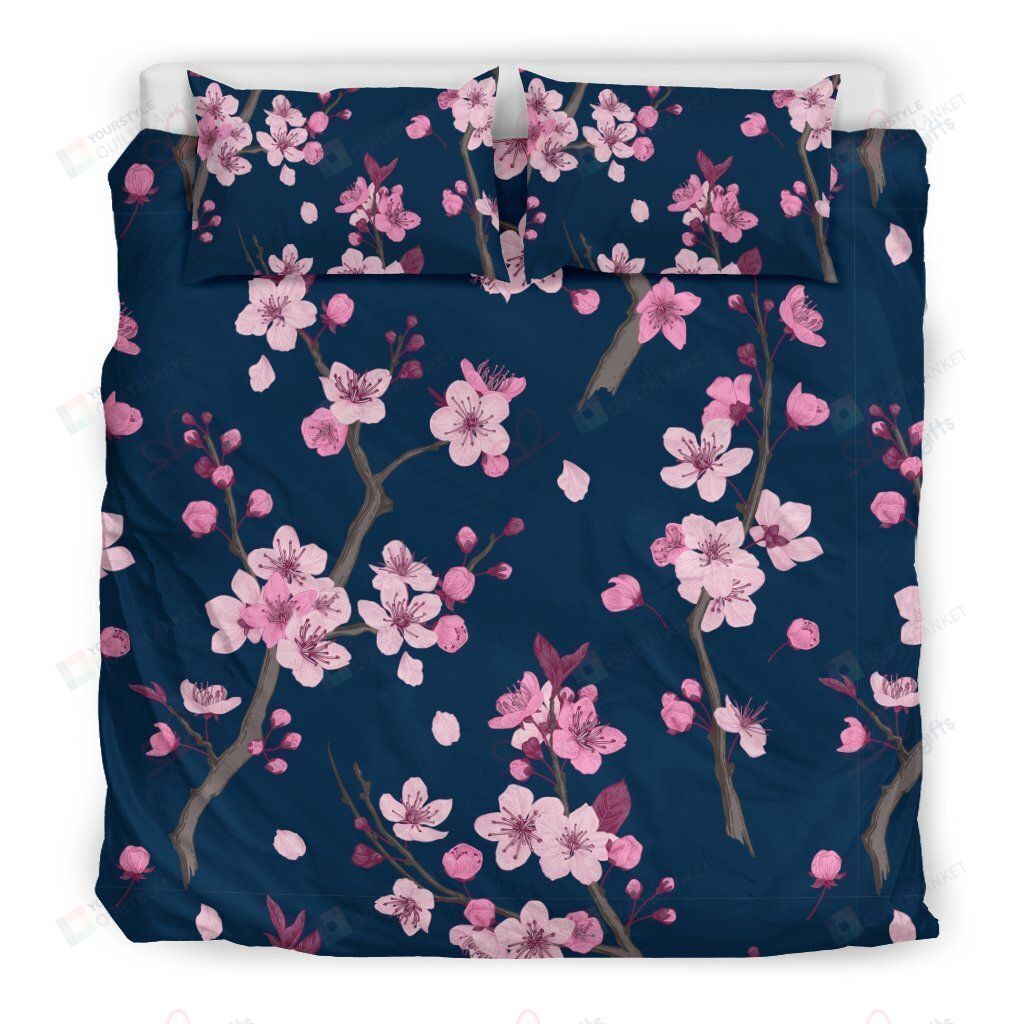 Sakura Cherry Blossom Bedding Set Bed Sheets Spread Comforter Duvet Cover Bedding Sets