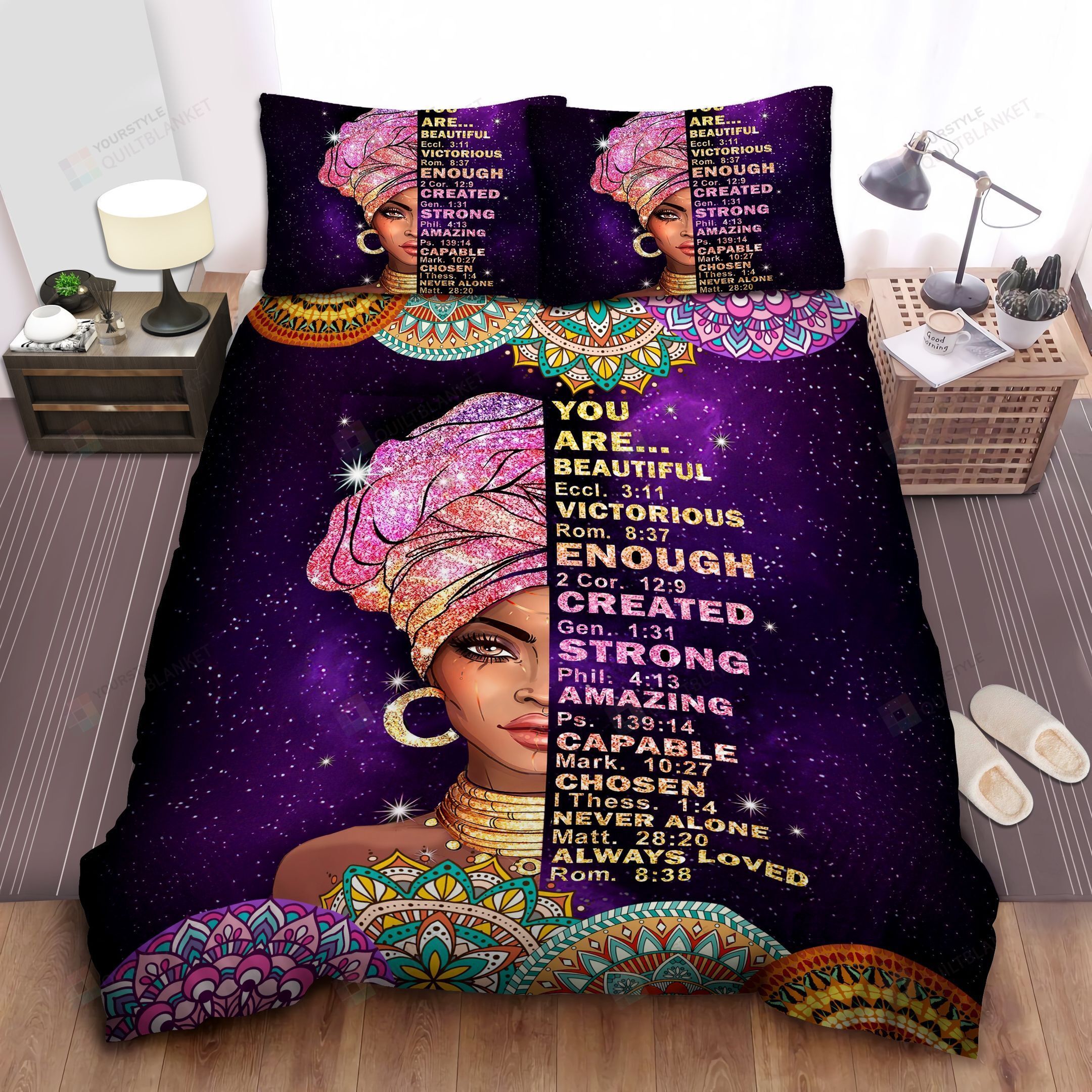 Black Girl Bling Beautiful Duvet Cover Bedding Set