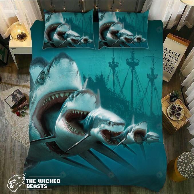 Shark Bed Sheets Duvet Cover Bedding Set